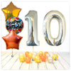 Numéros ballon anniversaire holographique argent 10 bouquet (rempli d'hélium) 