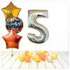 Numéros ballon anniversaire holographique argent 5 bouquet (rempli d'hélium) 