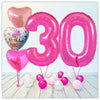 Numéro Ballon Anniversaire Princesse rose 30 Bouquet (rempli d'hélium) 