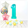 Numéro ballon anniversaire Tiffany 1 bouquet (rempli d'hélium) 