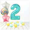 Numéro ballon anniversaire Tiffany 2 bouquet (rempli d'hélium) 