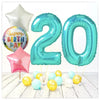 Numéro ballon anniversaire Tiffany 20 bouquet (rempli d'hélium) 