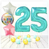 Numéro ballon anniversaire Tiffany 25 bouquet (rempli d'hélium) 