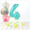 Numéros ballon anniversaire Tiffany 4 bouquet (rempli d'hélium) 