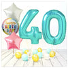 Numéro ballon anniversaire Tiffany 40 bouquet (rempli d'hélium) 