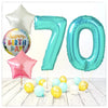 Numéro ballon anniversaire Tiffany 70 bouquet (rempli d'hélium) 