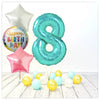 Numéro ballon anniversaire Tiffany 8 Bouquet (rempli d'hélium) 