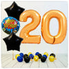 Nombres Ballon Joyeux Anniversaire or 20 bouquet (rempli d'hélium) 