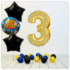 Chiffres Ballon Joyeux Anniversaire or 3 bouquet (rempli d'hélium) 