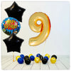 Nombres Ballon Joyeux Anniversaire or 9 bouquet (rempli d'hélium) 