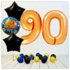 Nombre Ballon Joyeux Anniversaire or 90 bouquet (rempli d'hélium) 