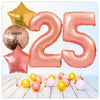 Numéro Ballon Joyeux Anniversaire Or Rose 25 Bouquet (Rempli d'Hélium) 