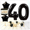 Zahlen Ballon Happy Birthday Schwarz 40 Bouquet (mit Helium gefüllt)