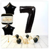 Numéro Ballon Joyeux Anniversaire Noir 7 Bouquet (Rempli d'Hélium) 