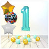 Numéro Ballon Joyeux Anniversaire Tiffany 1 Bouquet (Rempli d'Hélium) 