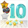 Numéro Ballon Joyeux Anniversaire Tiffany 10 Bouquet (Rempli d'Hélium) 