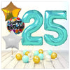 Numéro Ballon Joyeux Anniversaire Tiffany 25 Bouquet (Rempli d'Hélium) 
