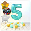 Numéro Ballon Joyeux Anniversaire Tiffany 5 Bouquet (Rempli d'Hélium) 