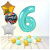 Numéro Ballon Joyeux Anniversaire Tiffany 6 Bouquet (Rempli d'Hélium) 