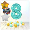 Numéro Ballon Joyeux Anniversaire Tiffany 8 Bouquet (Rempli d'Hélium) 