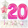 Numbers balloon pink 20 bouquet (filled with helium) 
