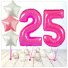 Bouquet de ballons chiffres rose 25 (rempli d'hélium) 