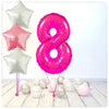 Bouquet de ballons chiffres rose 8 (rempli d'hélium) 