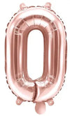 Ballon chiffre or rose 0 