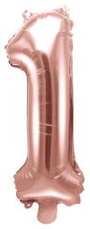 Zahlen Ballon rosegold 1