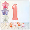 Ballon Chiffre Or Rose 1 Bouquet (Rempli d'Hélium) 