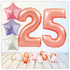 Bouquet de ballons numérotés en or rose 25 (rempli d'hélium) 