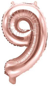 Zahlen Ballon rosegold 9