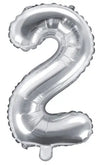 Zahlen Ballon silber 2