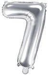 Zahlen Ballon silber 7