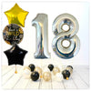 Numéro Ballon Anniversaire Sauvage Holographique Argent 18 Bouquet (Rempli d'Hélium) 