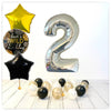 Numéros Ballon Anniversaire Sauvage Holographique Argent 2 Bouquet (Rempli d'Hélium) 