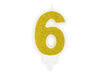 Zahlenkerze gold 6