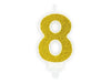 Zahlenkerze gold 8