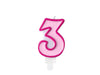 Number candle pink 3 