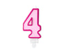 Number candle pink 4 