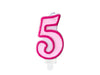 Number candle pink 5 