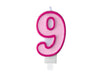 Number candle pink 9 