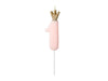 Number candle pink with crown 1 