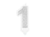Bougie chiffre argent 1 